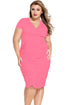 Rosy Pleated Curvaceous Midi Dress